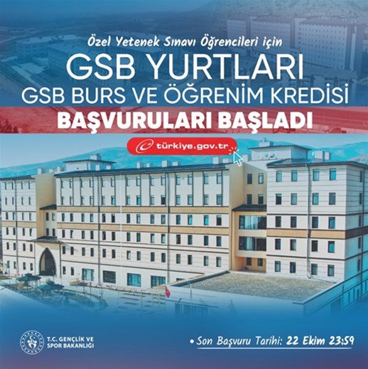 ÖZYES ÖĞRENCİLERİ İÇİN GSB YURT VE BURS/KREDİ BAŞVURULARI BAŞLADI